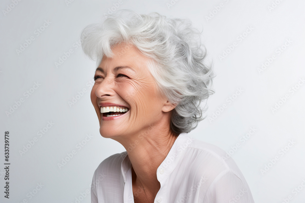 Closeup Portrait of a beautiful healty Elderly woman