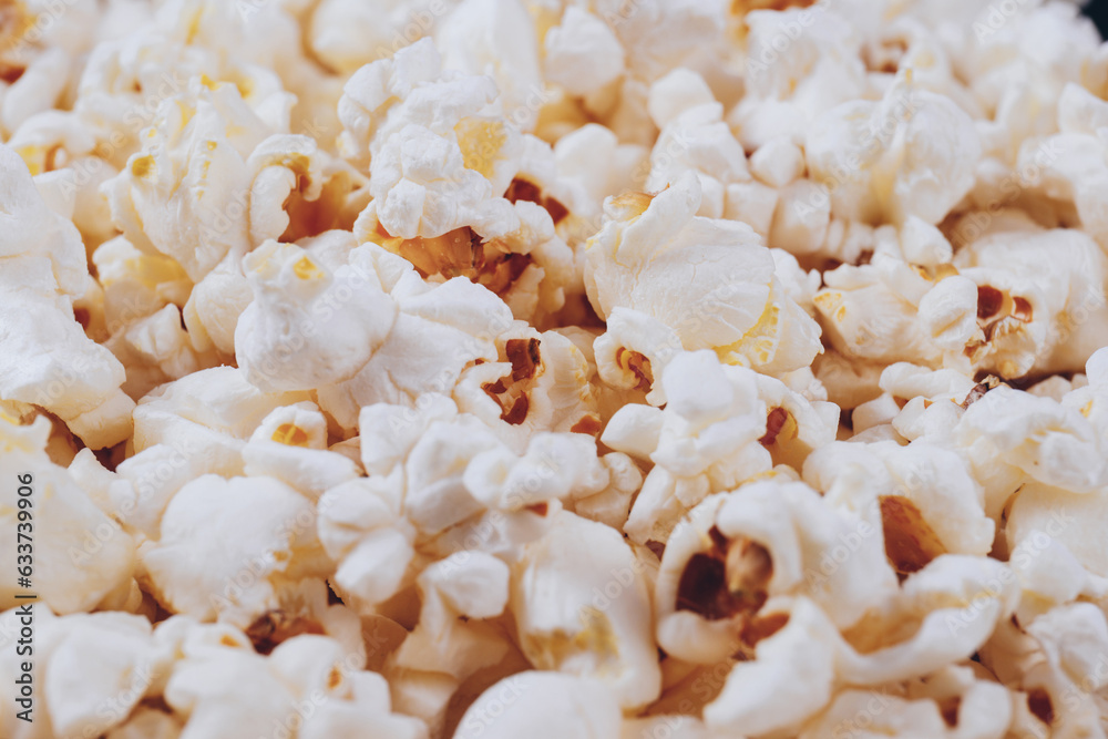 Popcorn. Close up, macro shot.
