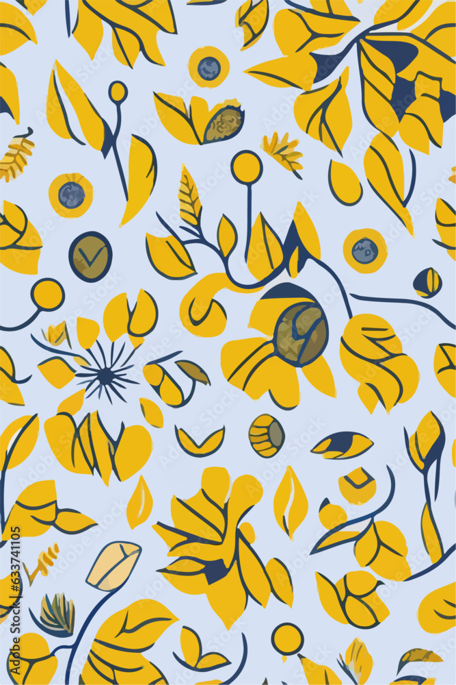 Floral Serenity - Seamless Yellow Cempaka Flowers Background