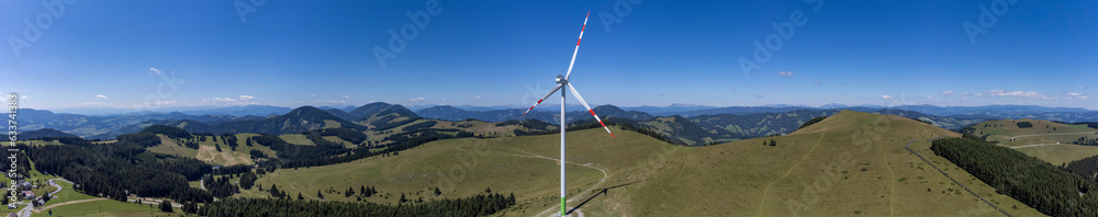 Wind turbine for energy production in Styria, Austria ( Sommeralm)