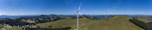 Obraz na płótnie Wind turbine for energy production in Styria, Austria ( Sommeralm) w salonie