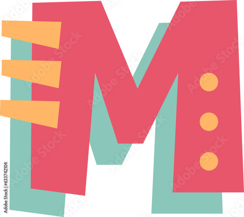 Alphabet Dino M Illustration