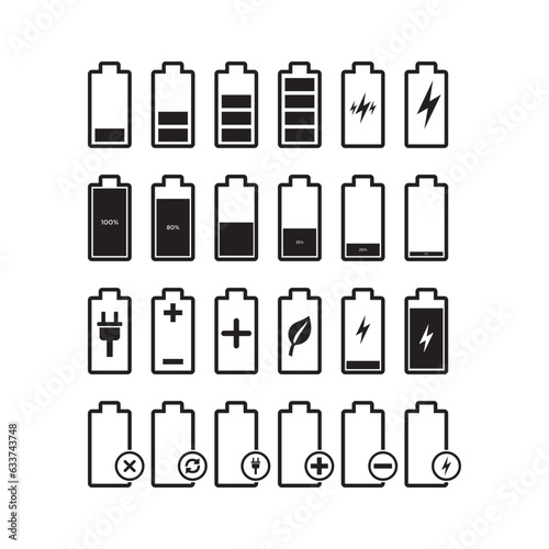 Simple Set of Batteries Related Vector Line Icons. Contains such Icons as Car Charge Station, Recycle, Phone Charging, Battery Life Time and more. Editable Stroke.