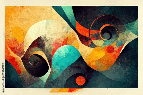 Abstract art posters for art exhibition: music, literature or painting. Digital illustrations of shapes, spots and textures. Urban background drawing for interior design, wallpaper