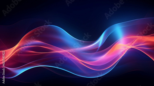 Style art background, glowing neon lines, waves. Data transfer concept. Symbol of creativity, bright manifestation. Banner