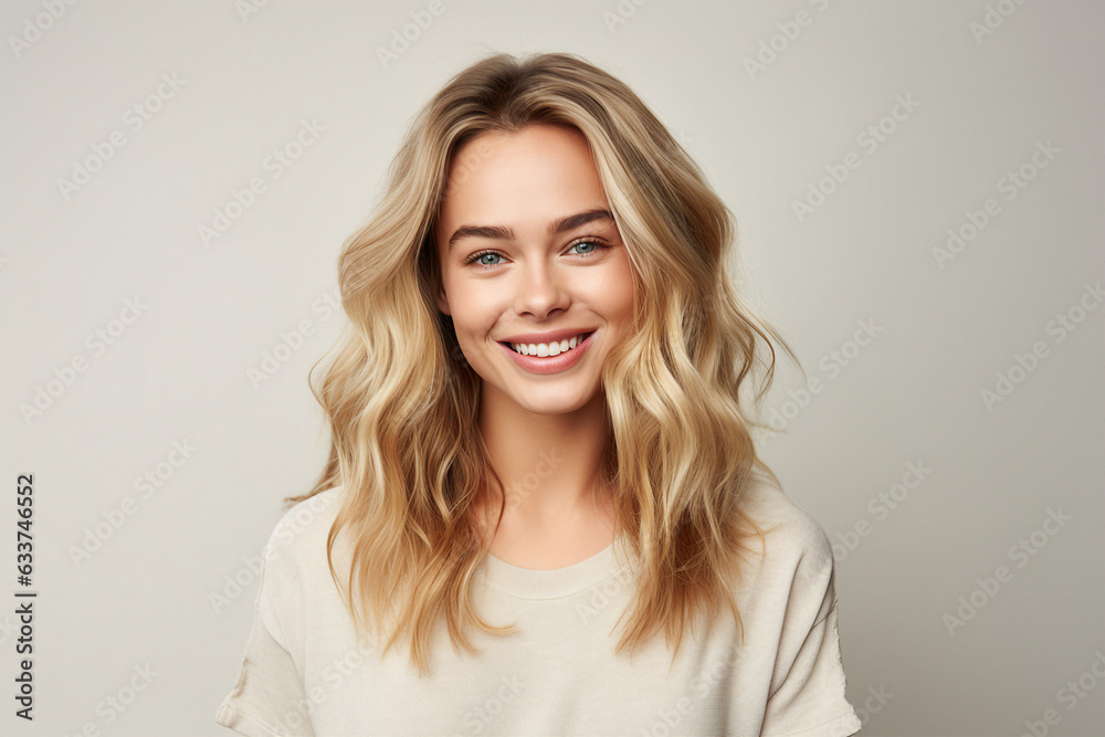 Generative ai collage image picture of pretty lovely girl looking in camera feel joyful Generative ai collage image picture of pretty lovely girl looking in camera feel joyful
