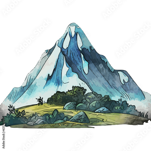 Mountain Watercolor Illustration