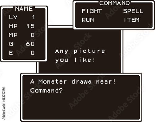 Vector Illustration of Retro RPG Battle Scene