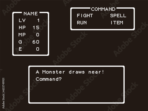 Vector Illustration of Retro RPG Battle Scene