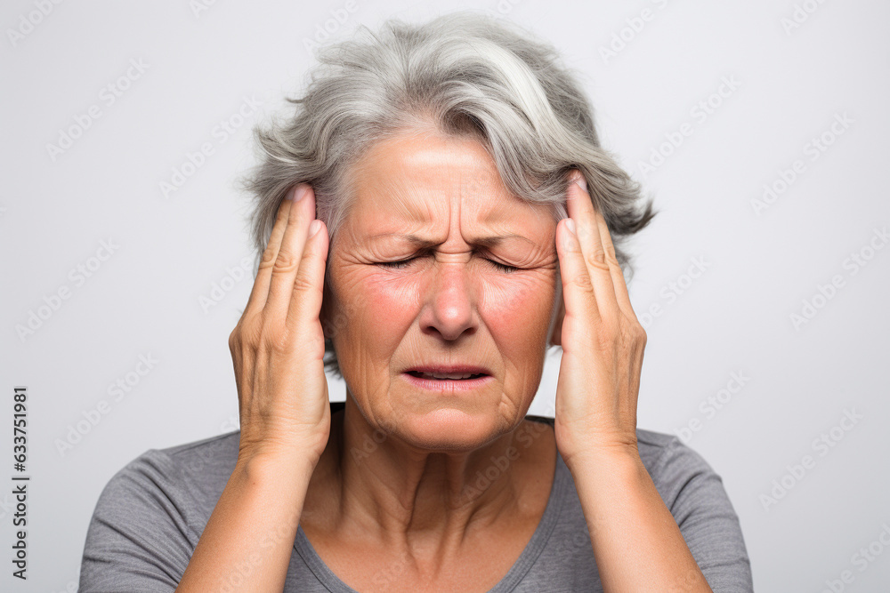 Portrait of a woman with headache Portrait of a woman with headache