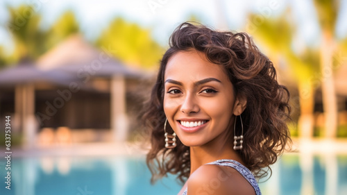 young adult woman, hispanic...