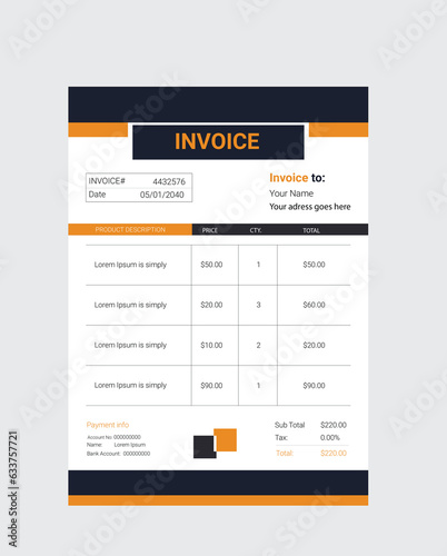 Vector invoice design 