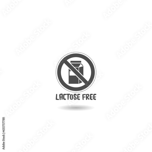 Lactose free sign with shadow