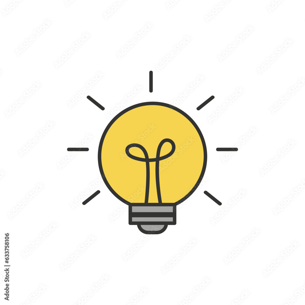 The light bulb is full of ideas And creative thinking, analytical thinking for processing. Light bulb icon vector. ideas symbol illustration.
