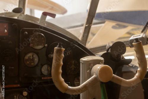 flight cockpit of a fight jet old antonov 2