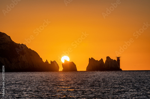 Sunset over the Needles Rocks, Alum Bay, Isle of Wight.