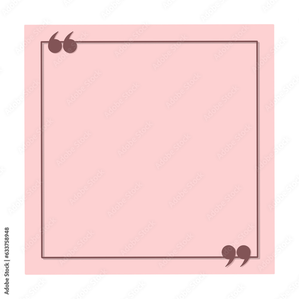 Square Text Frame with Quotation Marks Square Text Frame with Quotation Marks