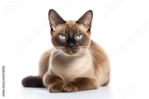 Tonkinese cat isolated on white background