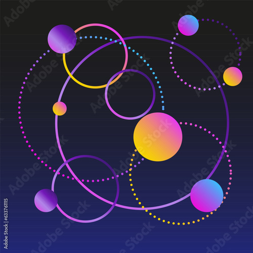 Round Circle Geometric Graphic Label Logo Icon Minimalist Gradient Symbol Poster Print Element Template Design 