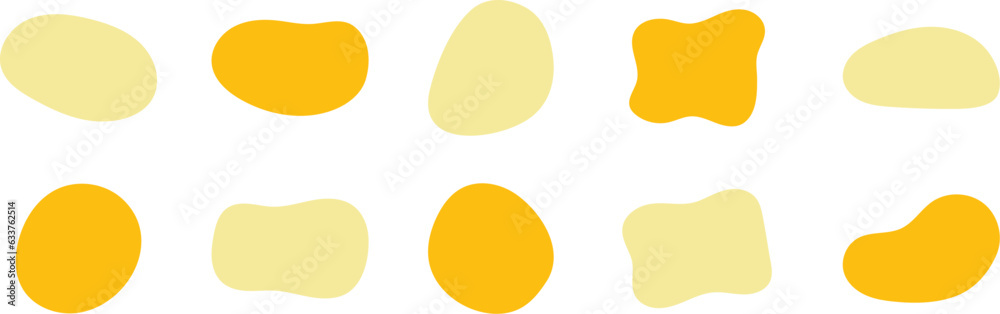 Set of cute abstract shapes.Vector loose frame.yellow fluid vector frame. Set of cute abstract shapes.Vector loose frame.yellow fluid vector frame.