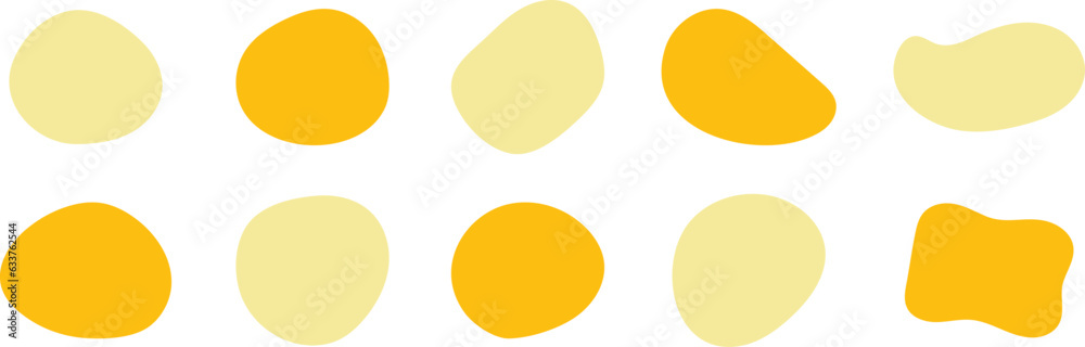 Set of cute abstract shapes.Vector loose frame.yellow fluid vector frame. Set of cute abstract shapes.Vector loose frame.yellow fluid vector frame.