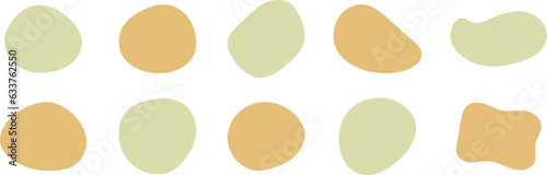 Set of cute abstract shapes.Vector loose frame.yellow fluid vector frame.