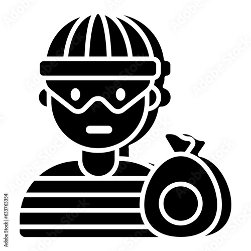 Unique design icon of thief 