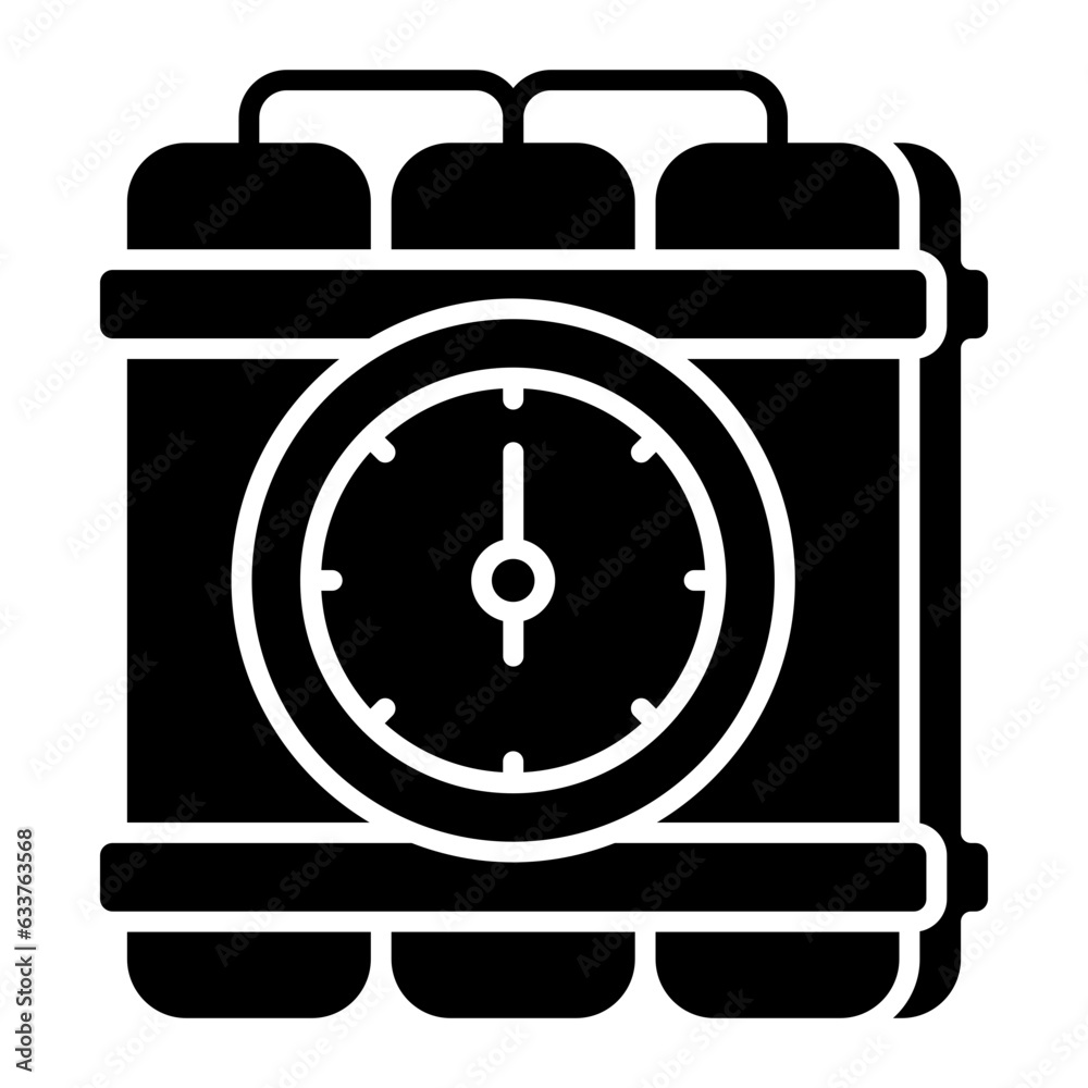 A colored design icon of time bomb