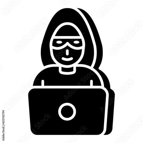 Mysterious person icon, hacker editable vector 