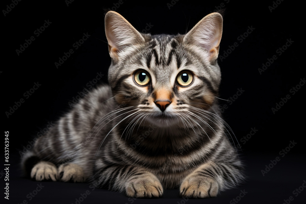 Russian Tabby cat isolated on white background