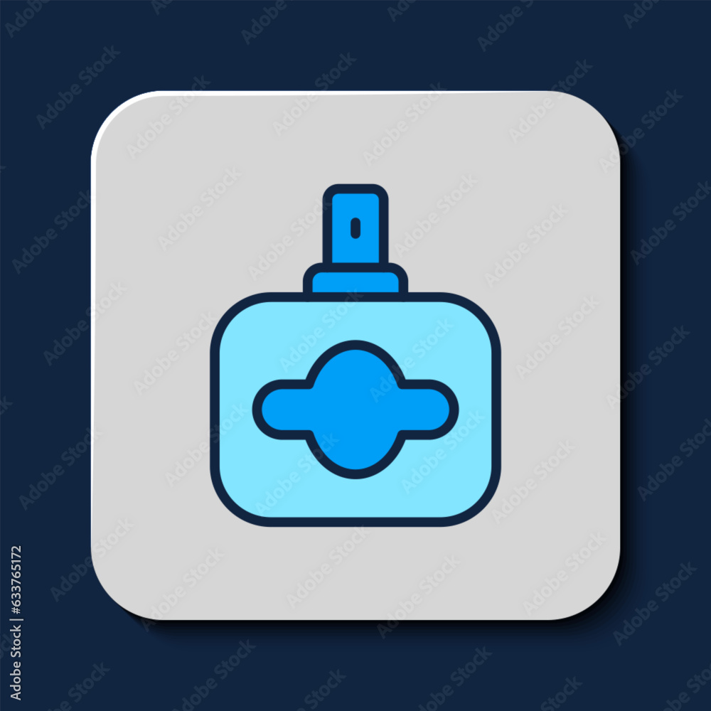 Filled outline Perfume icon isolated on blue background. Vector Filled outline Perfume icon isolated on blue background. Vector