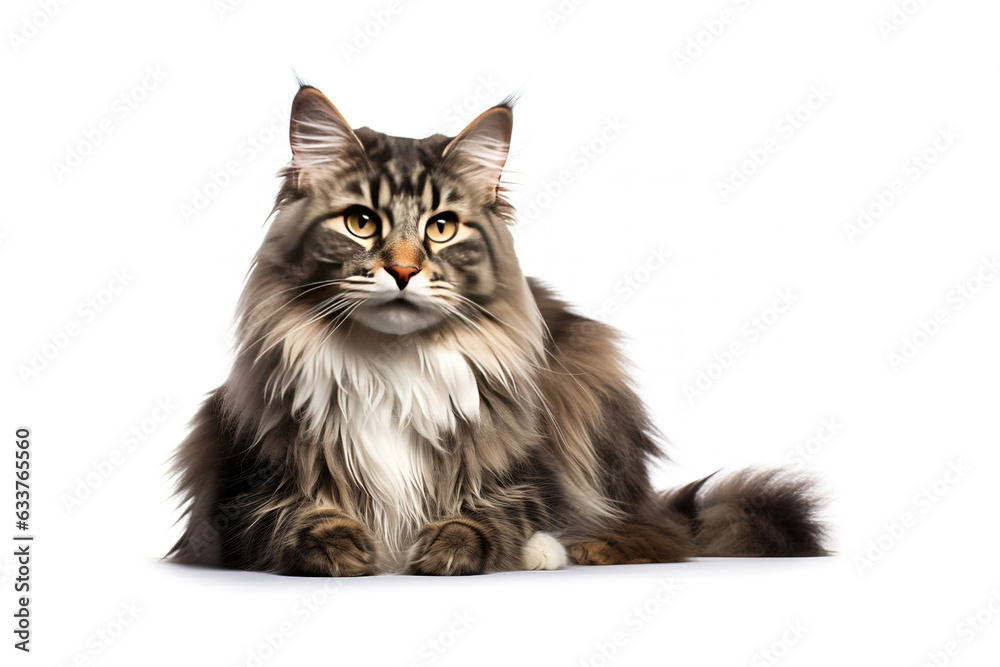 Norwegian Forest Cat isolated on white background