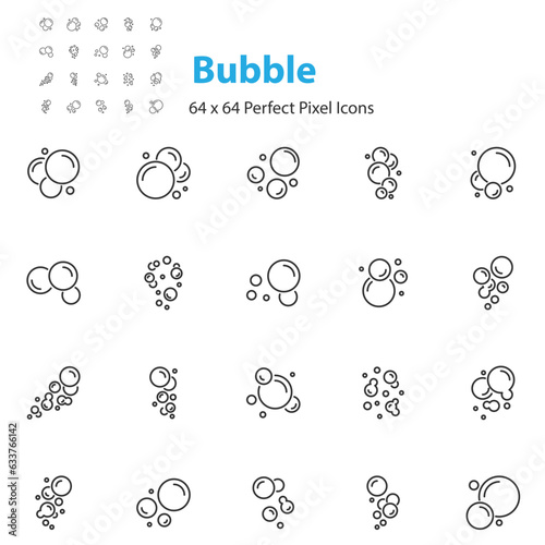 set of bubble icons, water, element,