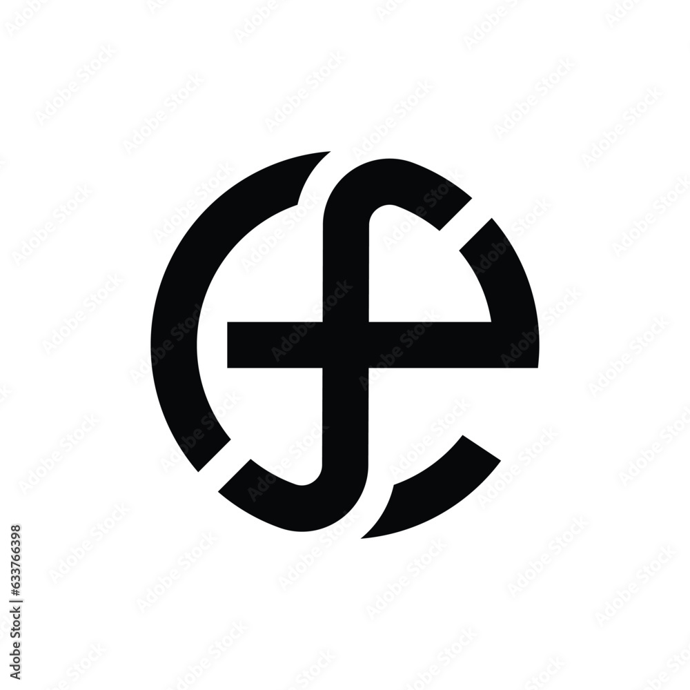 Modern initial letter EF, ef or fe abstract calligraphy design, ef or fe monogram logo, black color on white background Modern initial letter EF, ef or fe abstract calligraphy design, ef or fe monogram logo, black color on white background