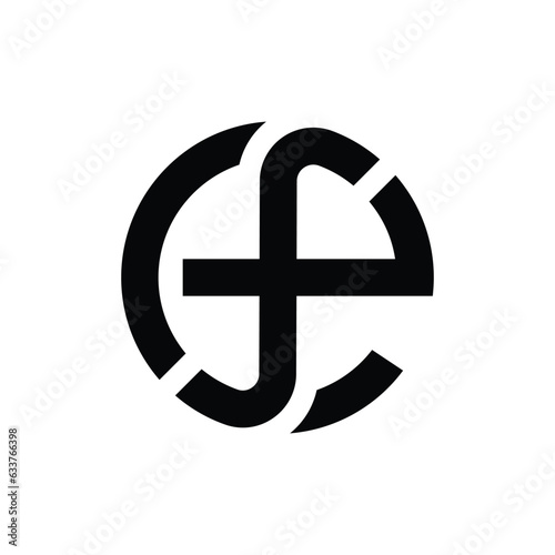 Modern initial letter EF, ef or fe abstract calligraphy design, ef or fe monogram logo, black color on white background