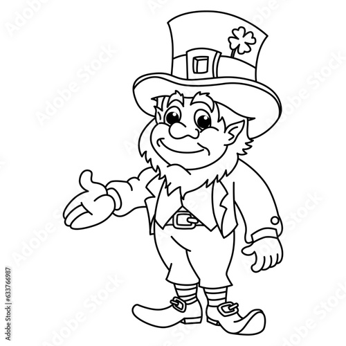 Funny leprechaun cartoon coloring page