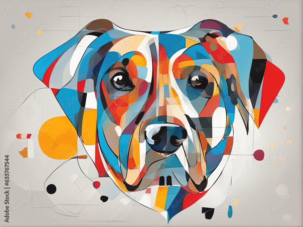 abstract painting of a dog with Generative AI.