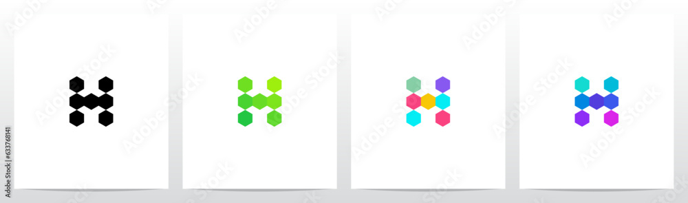 Multicolor Hexagon Letter Logo Design H Multicolor Hexagon Letter Logo Design H