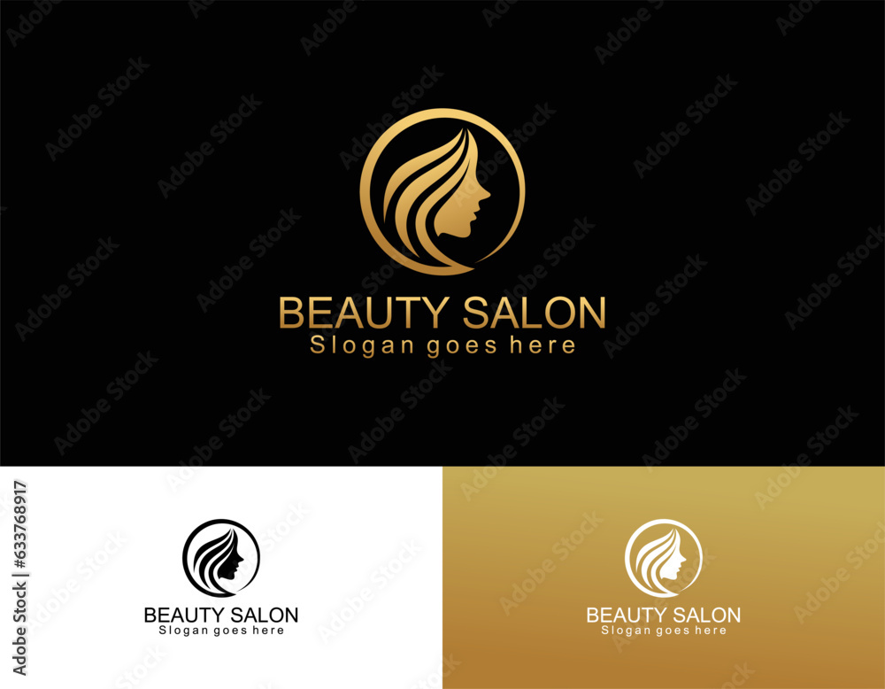 Beauty logo with woman inside circle style and business card design template, flower, logo, woman, Premium Vector Beauty logo with woman inside circle style and business card design template, flower, logo, woman, Premium Vector