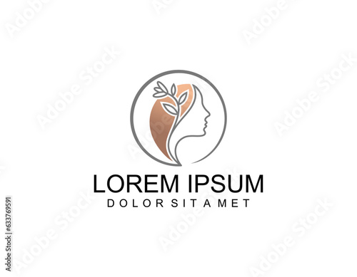 Woman face logo icon vector. Woman face logo design vector illustration, Girl silhouette for cosmetics, beauty, salon, health and spa, fashion themes.