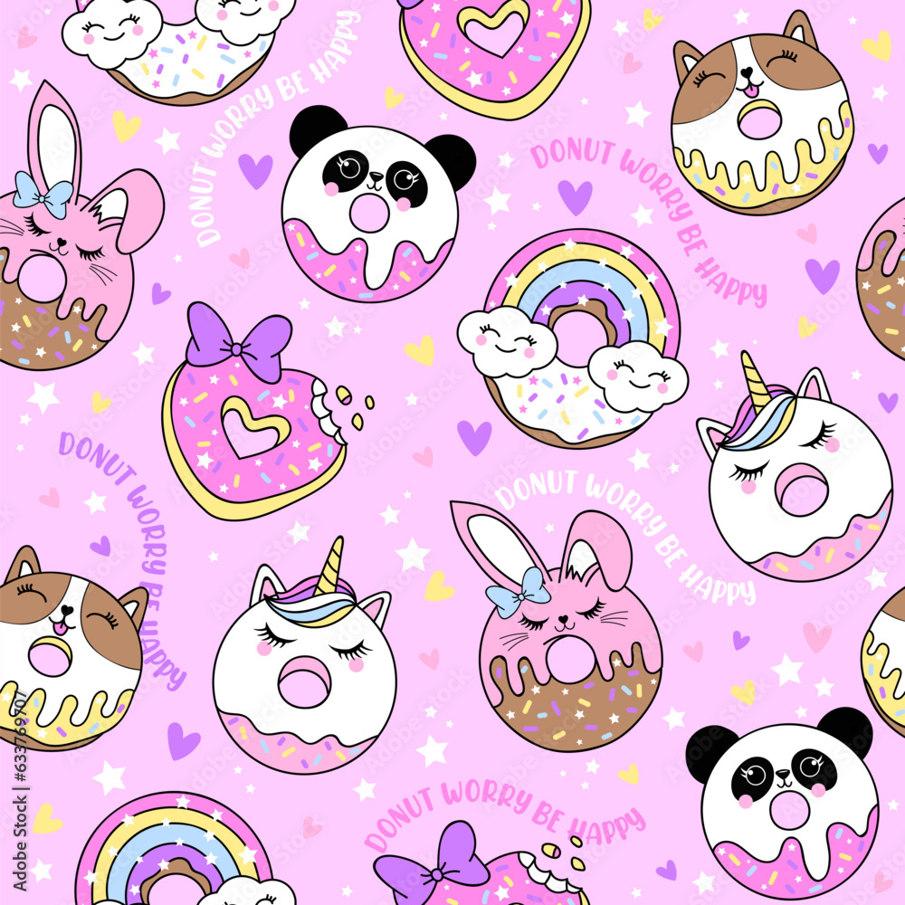 cute donuts graphic with hearts cute donuts graphic with hearts