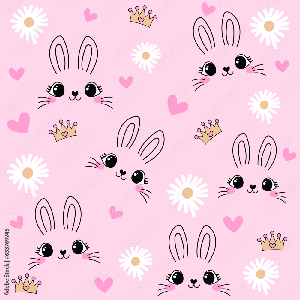 seamless cute bunny graphic for t shirt