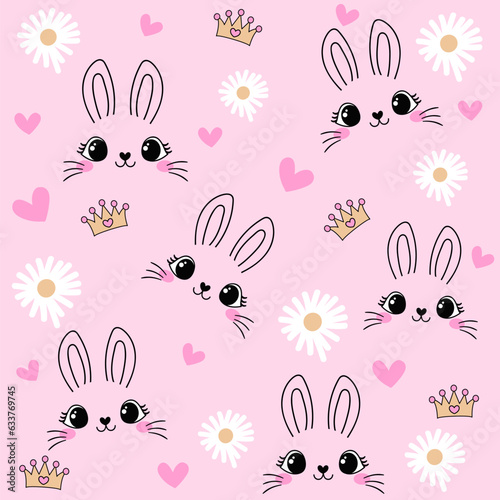 seamless cute bunny graphic for t shirt