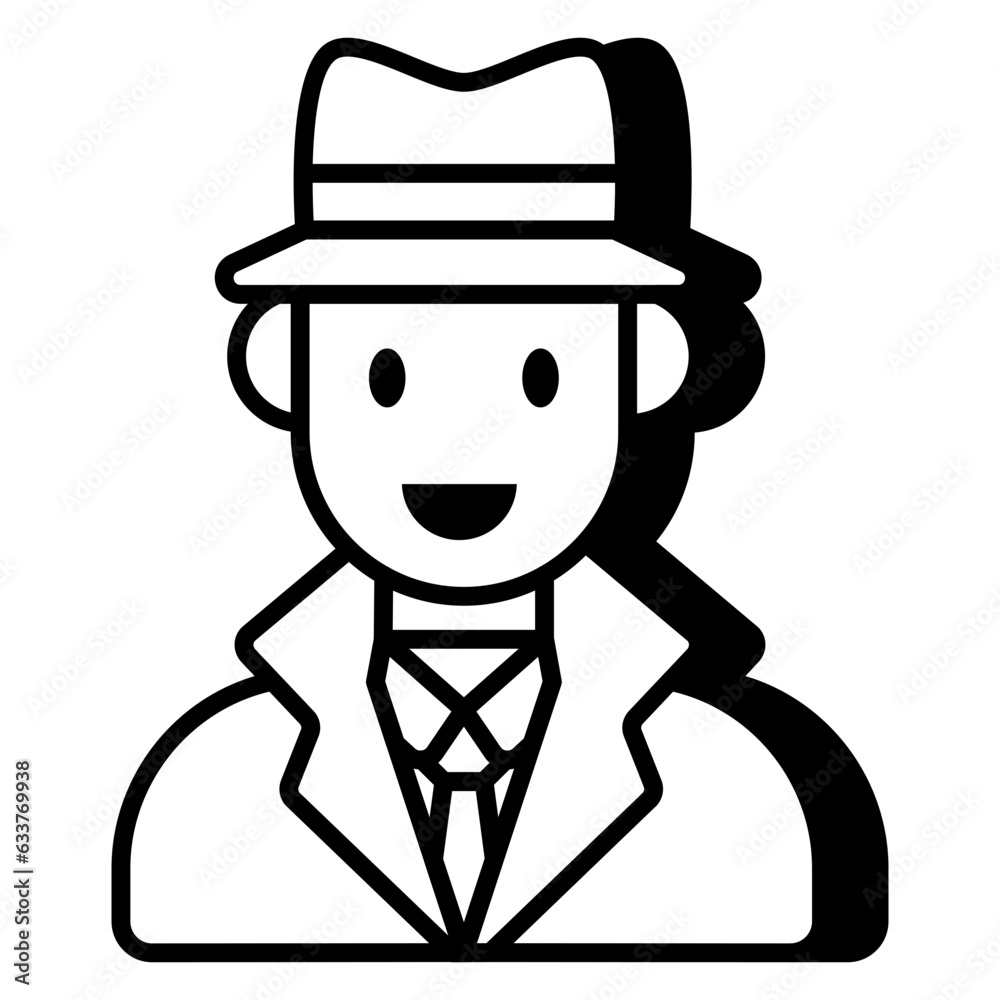 Mysterious person icon, editable vector Mysterious person icon, editable vector