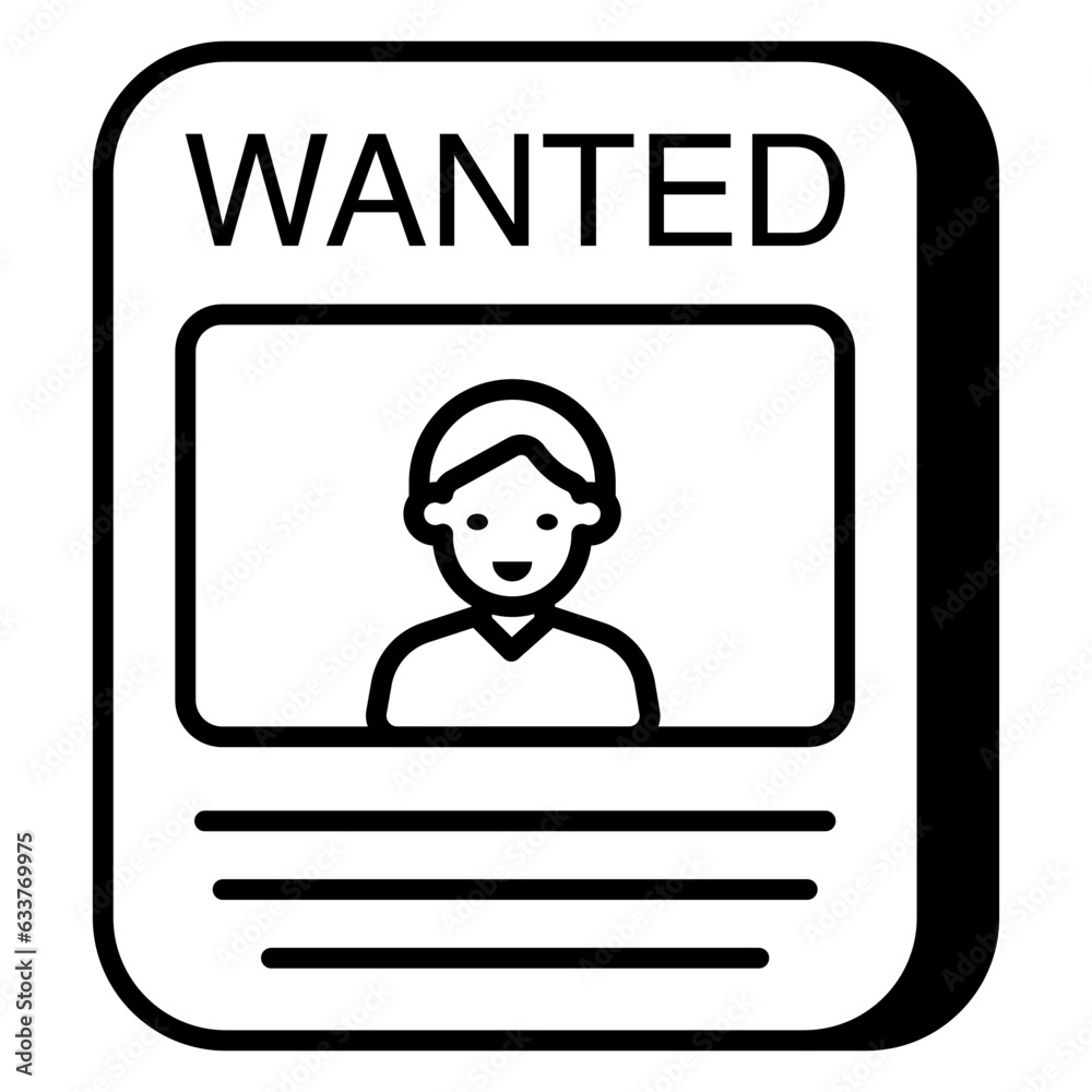 Trendy vector design of wanted poster Trendy vector design of wanted poster