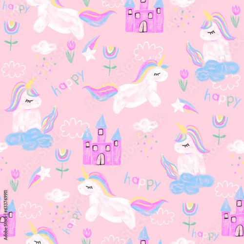 seamless unicorn graphic for t shirt