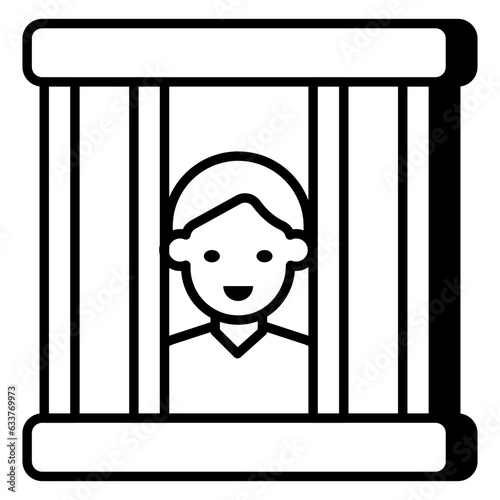 Unique design icon of prisoner 