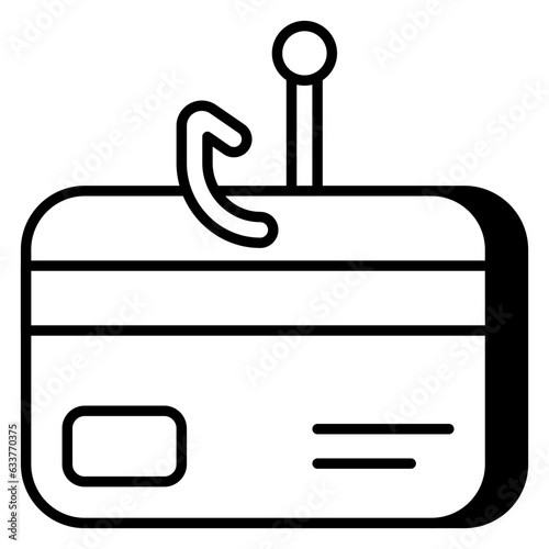 Card phishing icon, editable vector 