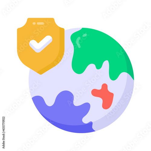 Global security icon design in modern style, visually perfect vector