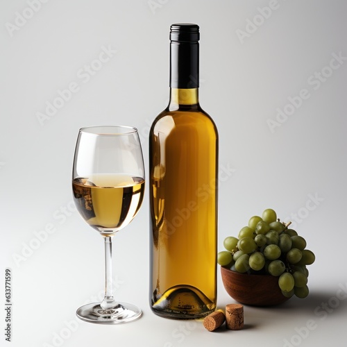 Bottle of wine. White Background